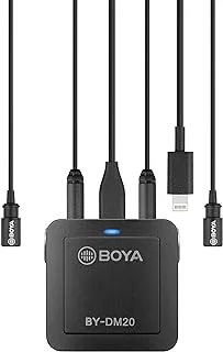 BOYA BY-DM20 Digital Lavalier Microphone With Foam Mic Windscreen And Small Clip For IPhone/Smartphone - Black