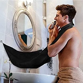 New man bathroom black apron trimmer hair beard catcher shave apron for man waterproof floral fabric household cleaning protector