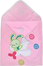 Mix & Max Cotton Blanket Embroidered Rabbit For Girls- Pink