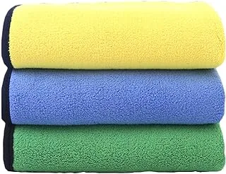 NANAO Car Cleaning Towel, Absorbent Microfiber Towels for Car Care Polishing Wash Extra Thick Coral Fleece Cleaning Cloth 3Pcs - Assorted Colors