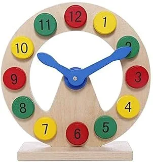 Wooden Kids Digital Geometry Clock Educational Toys Clock Blocks Toy