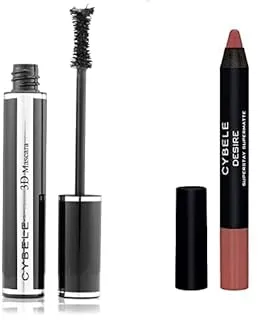 Cybele 3D Mascara Dark Black 01 & Cybele Desire Matte Lipstick Pencil - 10 Burly Wood