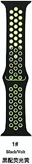 Silicone sport watchband for apple watch band 44 42mm series se/6/5/4 sport strap (black green)