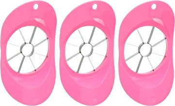 Generic Stainless Steel Apple Cutter With Plastic Handles Set Of 3 Pieces - Pink