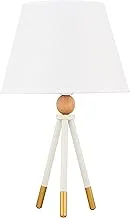 Diamond Lamps White In Gold With Three Legs Of Metal, A Wooden Ball And A White Cloth