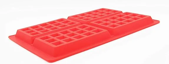 MORLIFE Silicon waffle mold 4 slots - red