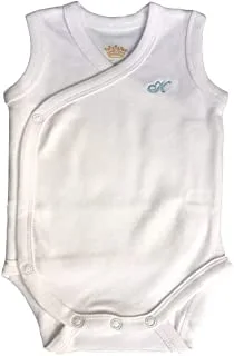 Komkom Baby Boys Sleeveless Bodysuit White - Size 0-3m