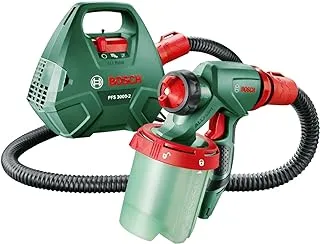 Bosch universal pfs 3000-2 0603207100 paint gun for wood and wood stains, walls, varnish and lacquer - with 1,000 ml reservoir, 2 tubes, case and belt