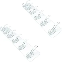 Generic Silicon flexible stick hanger with 6 hook set of 2 pieces - transparent