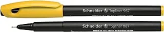 Schneider topliner 967 fineline pen 0.4 mm yellow ink - black