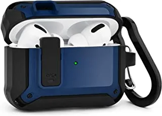 Soft TPU PC Armor with Lock Cases Shockproof For Apple Airpods Pro (Black, Navy)