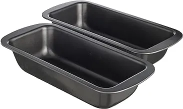 Generic Carbon Steel Non Stick Cake Mold With High Quality Set Of 2 Pieces - Black