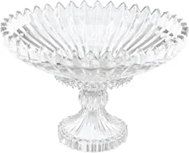 City Glass Round Brasilia Fruit Plate With Stand 28 CM - Clear