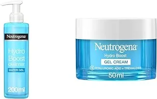 Neutrogena Cleansing Water Gel, Hydro Boost, Normal to Dry Skin, 200ml & Neutrogena Face Cream Gel, 50ml