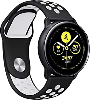 Silicone band for samsung galaxy watch 3 (22mm, black/white)