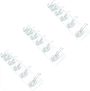 Generic Silicon flexible stick hanger with 6 hook set of 3 pieces - transparent