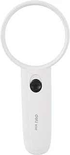 Deli 9098 magnifying glass with led light, 60 mm - white