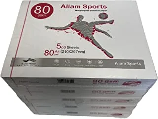 Allam Sports A4 80 gm. Copy Paper - Box of 5 Reams