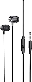 HOCO M88 - Graceful Universal wired Earphone with Mic (Length: 1.2m, Plug: 3.5mm) Compabitle with iPhone Samsung Xiaomi Oppo - Black