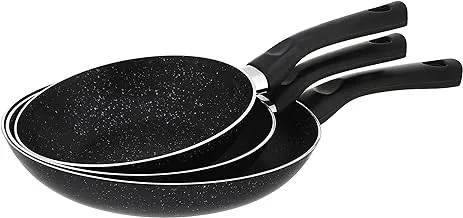 Lazord granite pan sets frying pan 18 & frying pan 20 and frying pan 24, black