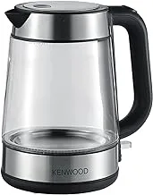 Kenwood Electric Glass Kettle 1.7L Capacity – 2200W With Auto Shut-Off & Removable Mesh Filter, Clear/Silver/Black – International Warranty – ZJG08.000CL