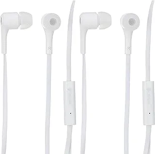 Set Of 2 Celebrat D3 Solid Metal Wired Earphone With Microphone - White Headphones Headset