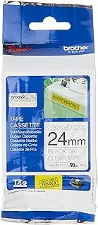 Genuine Brother TZe-S151 24mm Strong Adhesive Laminated Label Tape Replacement for Brother Label Printers, Black on Clear