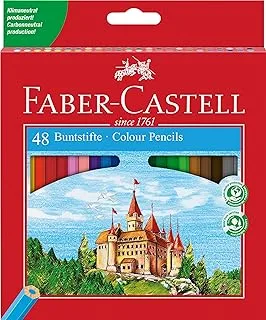 Faber-Castell 120148 Environmentally-Friendly Colouring Pencils 48-Pack Sharpener Cardboard Box Castle