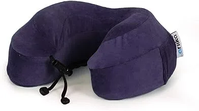 ariika Memory Foam High Neck Travel Pillow Navy Blue - For Traveling, Car, Home, Provide Head Neck Support Rest.