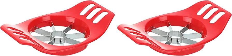 Generic Stainless Steel Apple Cutter With Plastic Handles Set Of 2 Pieces - Red