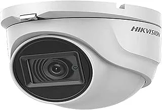 كاميرا مراقبة Hikvision DS-2CE76H0T-ITMF 5MP Turbo HD تناظرية IR خارجية ذات قبة صغيرة مع عدسة ثابتة 2.8 مم ، موصل BNC ، DC12V