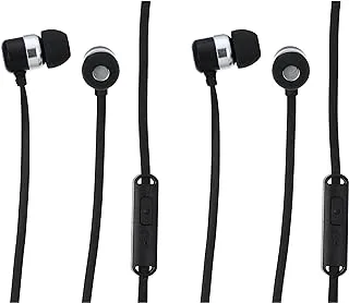 Set of 2 celebrat g2 metal bass wired earphone with microphone - black Headphones Headset