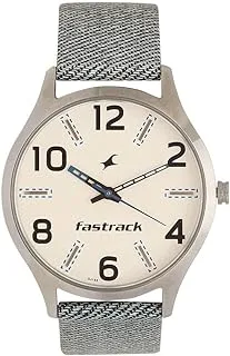 Fastrack Watch for Men, Quartz Movement, Analog Display, Blue Leather Strap-NN3184SL01