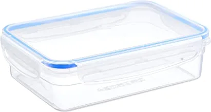 bager Clear plastic clear rectangular refrigerator box with flip lid (1400ml) - transparent * blue