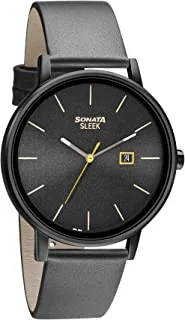 Sonata Analog Black Dial Men's Watch-7131NL04, Black, strap