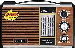 Leotec FM/AM/MW1/MW2 - LT. 2009 Classic Wood Shape Radio, Brown