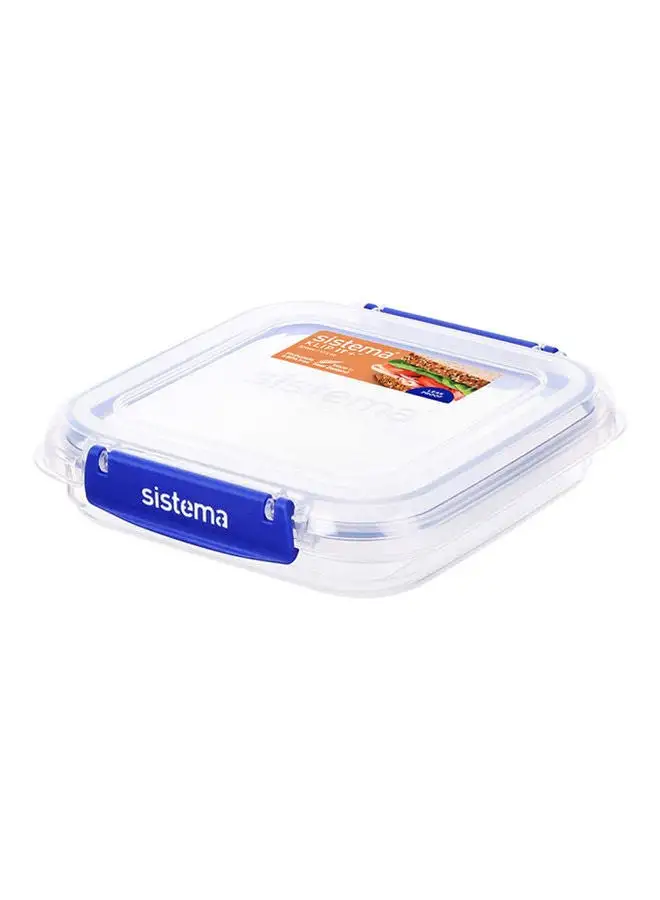 sistema Klip It Plus Polypropylene Container, Square Blue 17.5oz-520ml