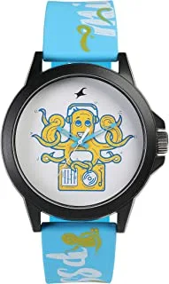 Fastrack Watch Unisex , Quartz Movement, Analog Display, Blue Silicone Strap-38024PP44