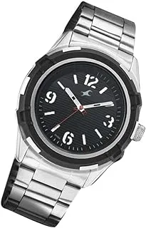 Fastrack Watch for Men, Quartz Movement, Analog Display, Silver Stainless Steel Strap-NP3225KM02