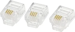 100 RJ11 Plug Phone Modular Telephone Cord Connector-Pack