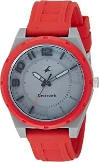 Fastrack Watch for Men, Quartz Movement, Analog Display, Red Silicone Strap-38040PP04