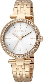 ESPRIT Watch Unisex , Quartz Movement, Analog Display, Rose Gold Stainless Steel Strap-ES1L153M1045