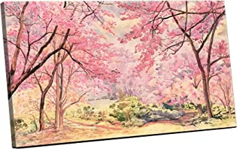 Home gallery Canvas wall art, abstract framed portrait of landscape pink flower of wild cherry tree 90x60cm