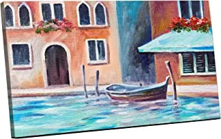 Home gallery Canvas wall art, abstract framed portrait of beautiful summer day in italy 60x40cm