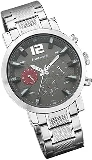 Fastrack Watch for Men, Quartz Movement, Analog Display, Silver Stainless Steel Strap-NR3227SM01