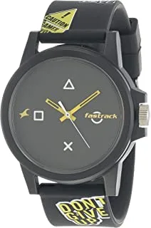 Fastrack Titan Watch Unisex , Quartz Movement, Analog Display, Black Silicone Band Strap-NR68012PP05