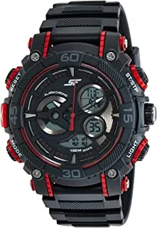 Sonata 77070PP03 Watch for Unisex Analog - Digital Black Plastic Band