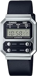 Casio Watch for Unisex A100WEL-1ADF Digital Leather Band Black