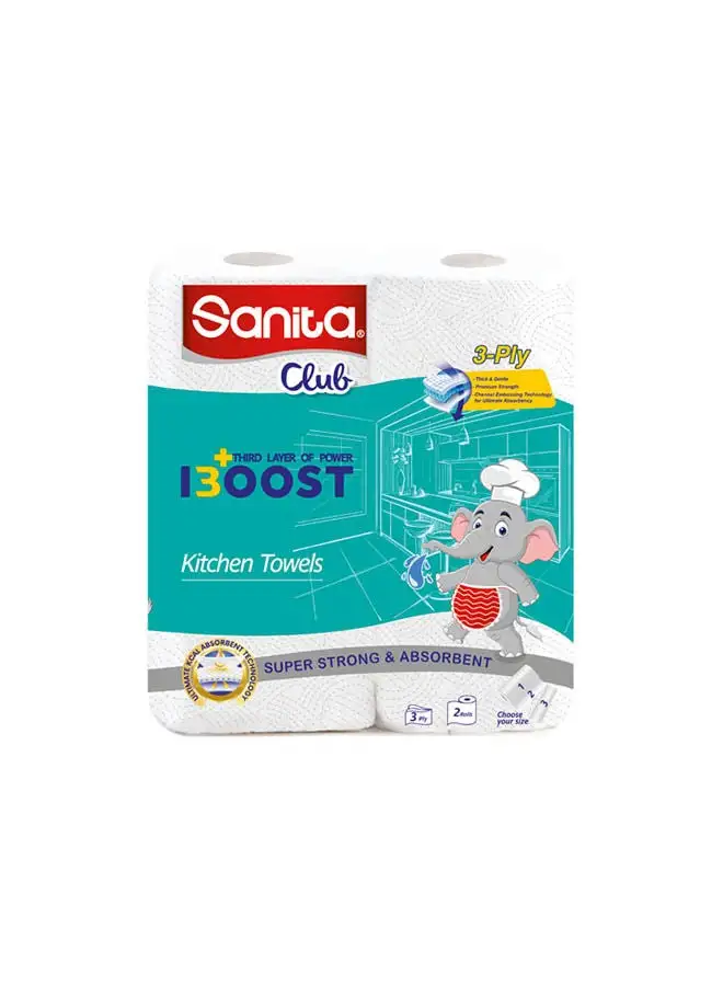 Sanita Club 140 sheet kitchen Towel Boost 2 Rolls