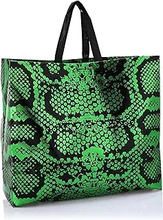 Printed reusable shopping bag - green color